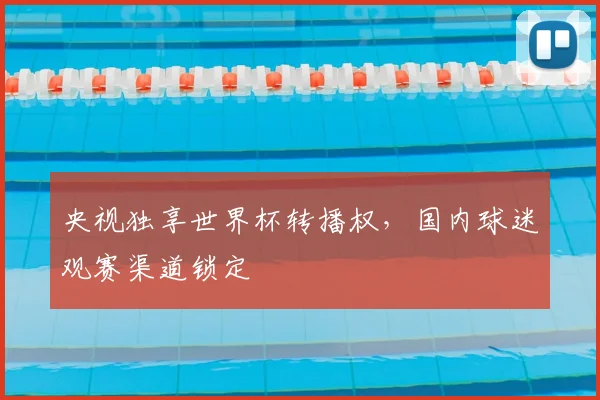 央视独享世界杯转播权，国内球迷观赛渠道锁定